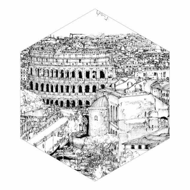 Papier peint panoramique Étude de la ville - Rome