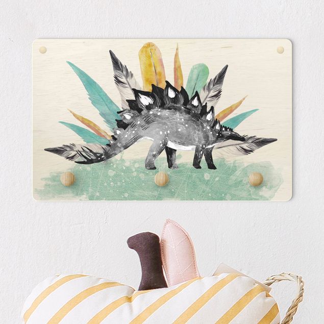 Déco chambre bébé Stegosaurus avec couronne de plumes