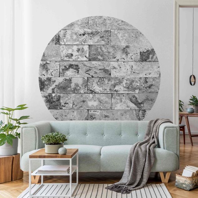 Déco mur cuisine Mur de pierres naturelles en marbre gris