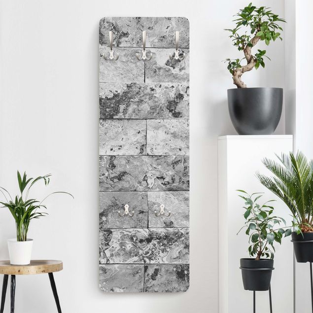Porte-manteaux muraux avec dessins Mur de pierres naturelles en marbre gris