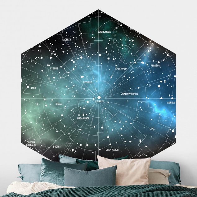 Déco murale cuisine Carte des Constellations Stellaires Nébuleuse Galactique