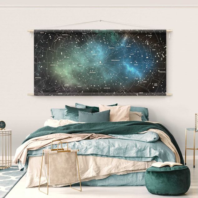 tenture xxl Stellar Constellation Map Galactic Nebula