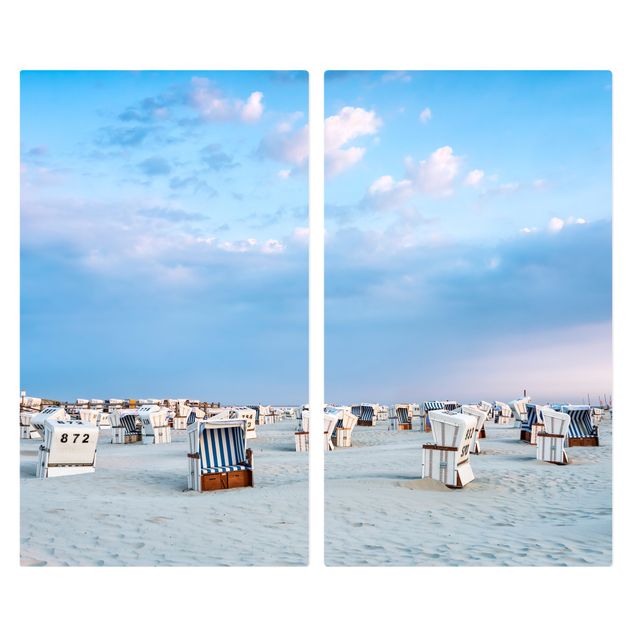 Cache plaques de cuisson - Beach Chairs On The North Sea Beach