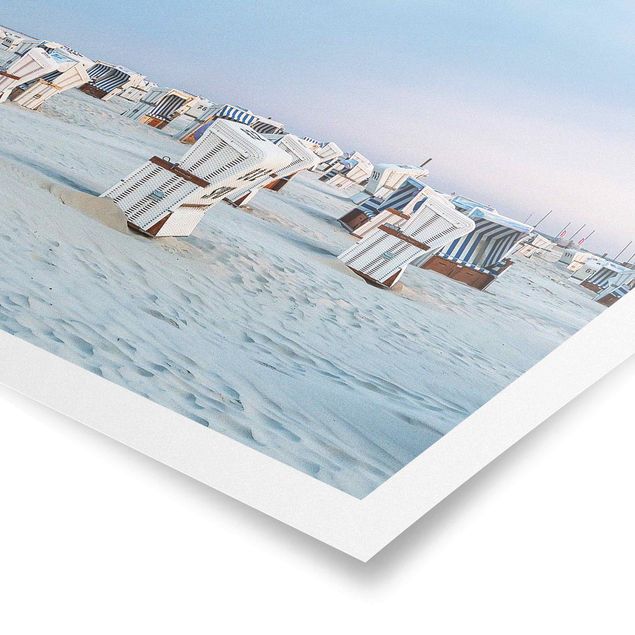 Tableaux moderne Chaises de plage sur la plage de la mer du Nord
