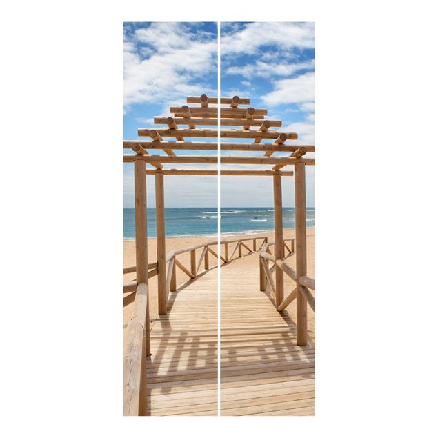 Panneaux rideaux coulissants Chemin de plage vers la mer en Andalousie