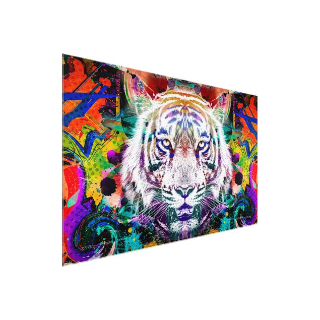Tableaux abstraits Street Art Tiger
