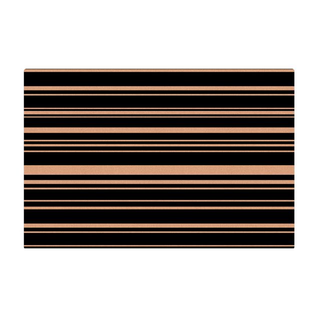 Tapis en liège - Stripes On Black Backdrop - Format paysage 3:2