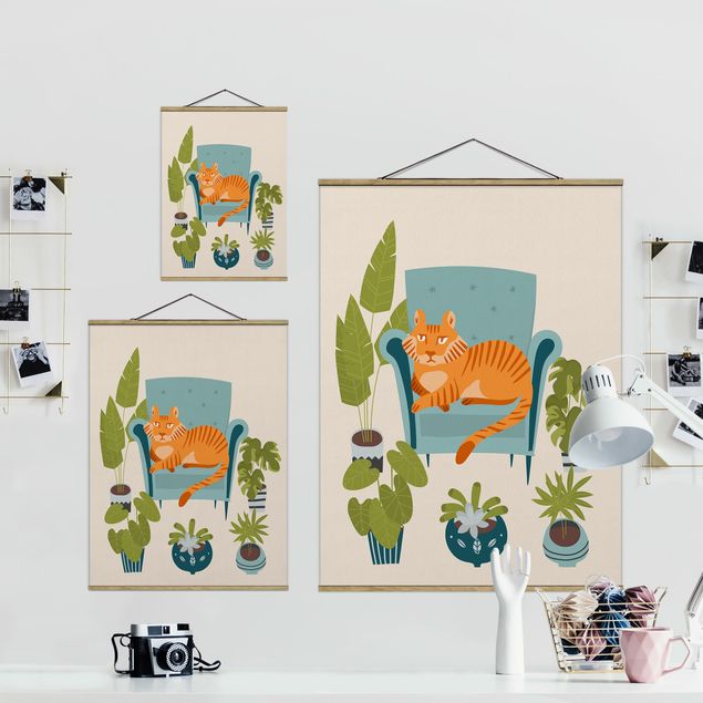 Tableaux multicolore Illustration de mini tigre domestique