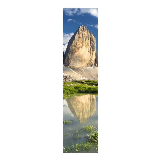 Panneau japonais nature Zinnen du Tyrol du Sud et reflet de l'eau