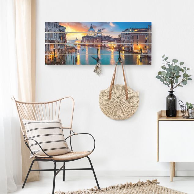 Porte-manteaux muraux avec paysage Coucher de soleil à Venise
