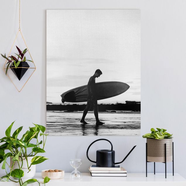 Tableau paysages Surfeur de l'ombre de profil