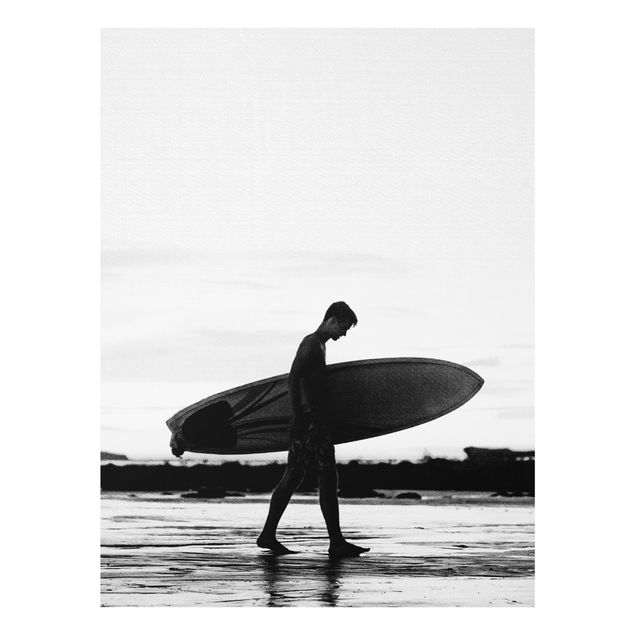 Tableaux modernes Surfeur de l'ombre de profil