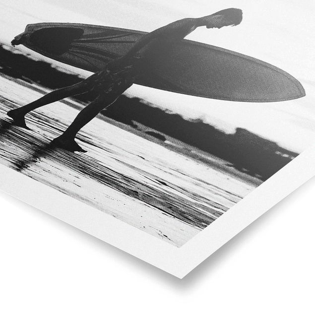 Tableaux modernes Surfeur de l'ombre de profil