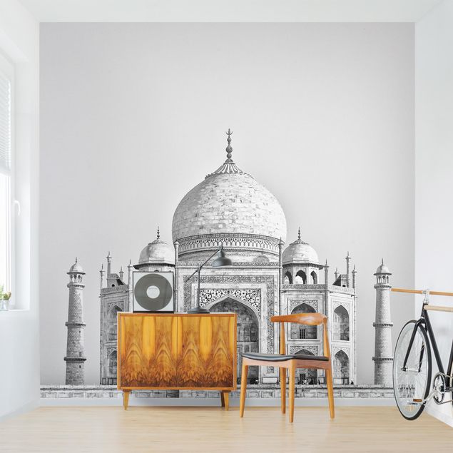 Papier peint moderne Taj Mahal en gris