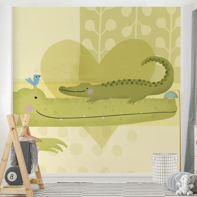 Papier peint animaux forêt Maman et moi - Crocodiles
