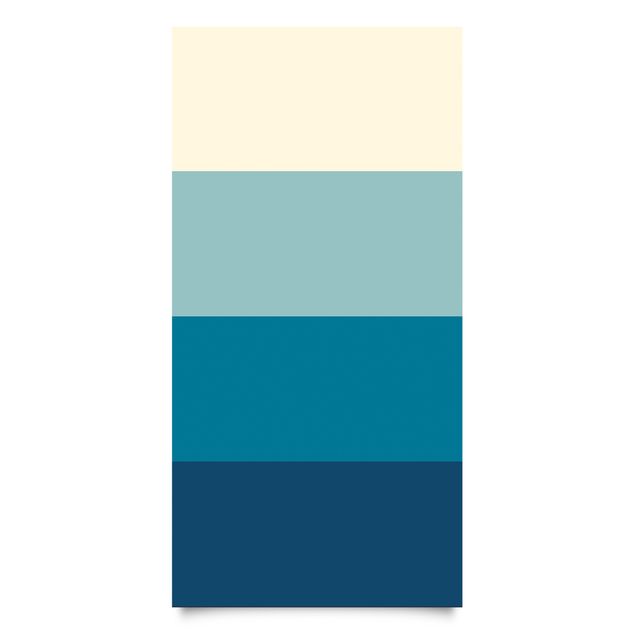 Adhesif pour porte Deep Sea 4 Stripes Set - Pastel Turquoise Teal Prussian Blue Moon Gray