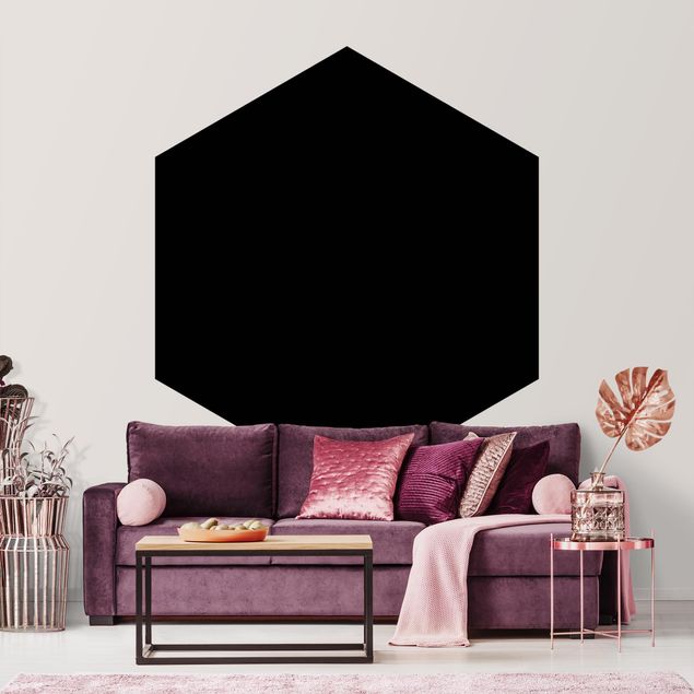 Papier peint panoramique hexagonal Noir foncé