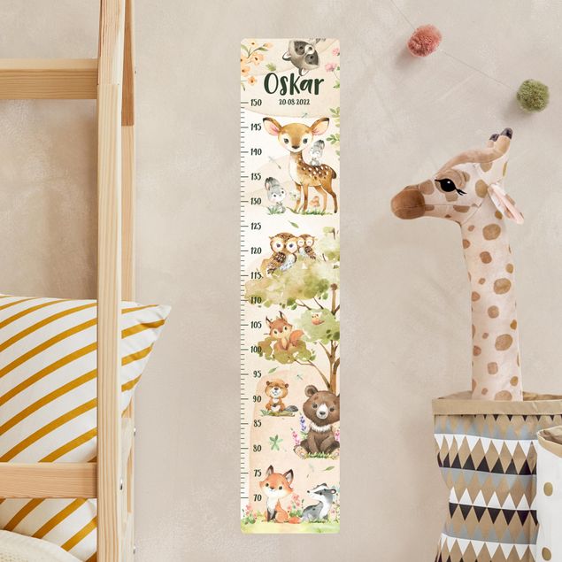 Stickers toise Animals from the forest watercolour with custom name