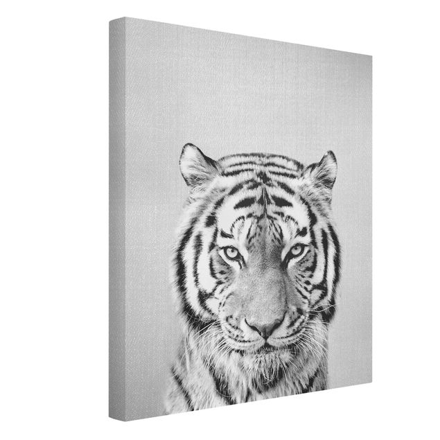 Toile tigre Tigre Tiago Noir Et Blanc