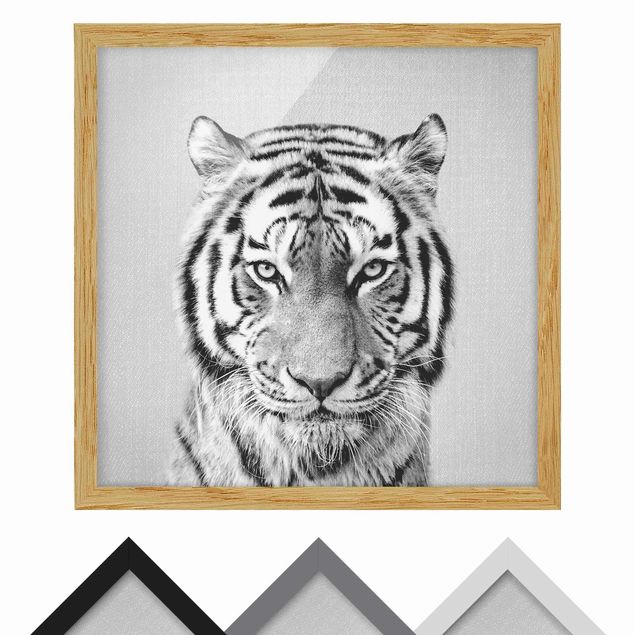 Tableaux noir et blanc Tigre Tiago Noir Et Blanc