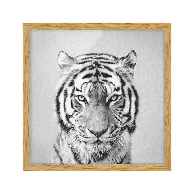 Affiches encadrées animaux Tigre Tiago Noir Et Blanc