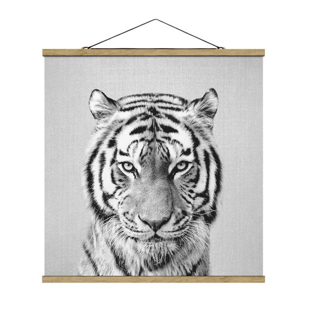 Tableau moderne Tigre Tiago Noir Et Blanc