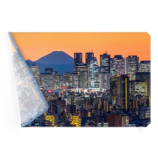 Tableaux Tokyo Tokyo avec le Fuji le soir