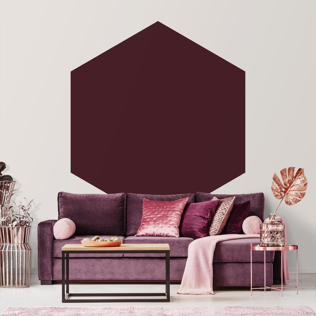 Papier peint panoramique hexagonal Rouge Vin Toscane