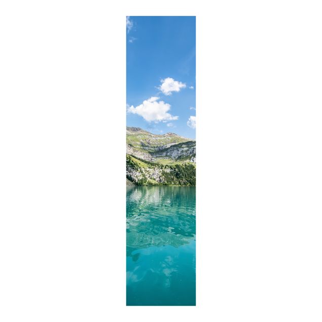 Panneaux coulissants avec architecture et skyline Lac de la Montagne Divine