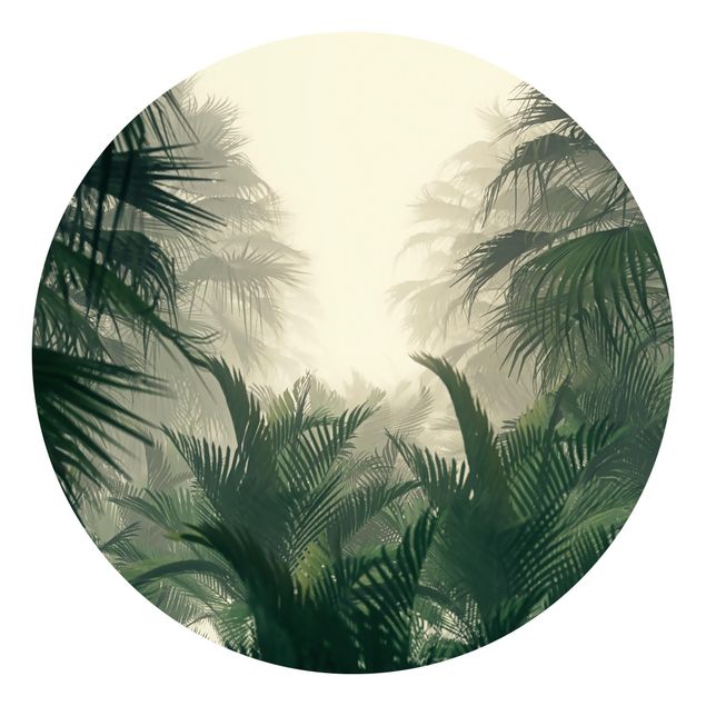 Papier peint panoramique Tropical Plants In Fog