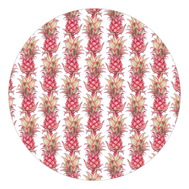 Papier peint à motifs Ananas tropical avec des rayures