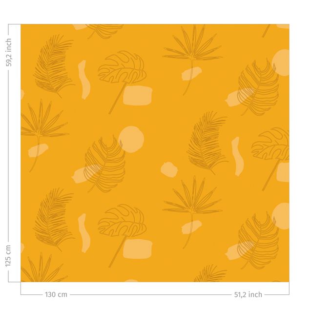rideaux modernes Tropical Leaf Pattern - Warm Yellow