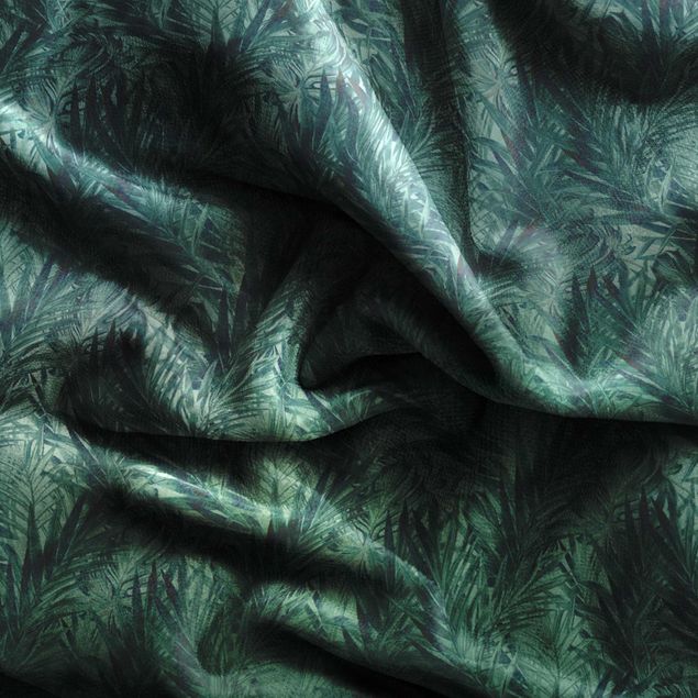 rideaux fenêtre Tropical Palm Leaves With Gradient Turquoise