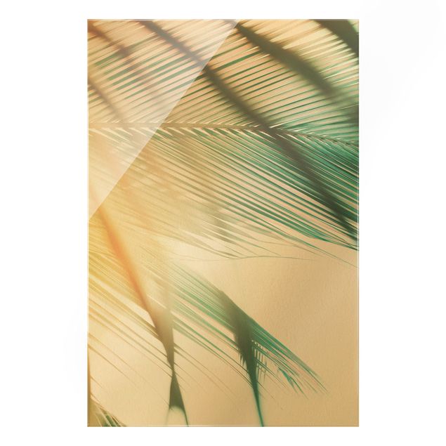 Tableau moderne Plantes Tropicales Palmiers au Coucher du Soleil II