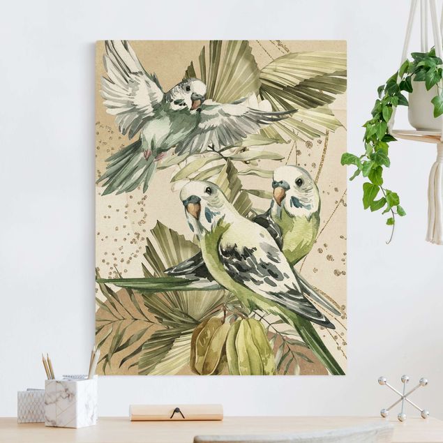 Tableaux oiseaux sur toile Oiseaux tropicaux - Perruche verte
