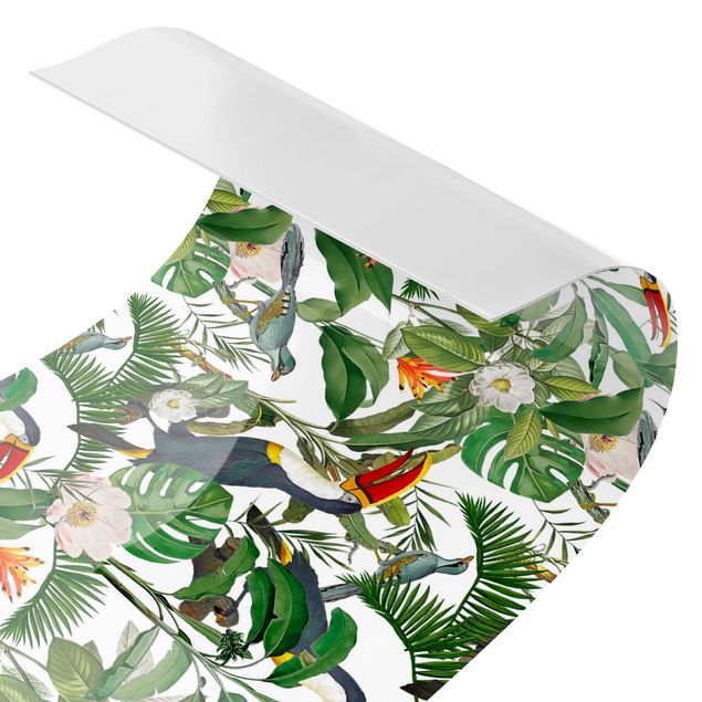 Film adhésif décoratif Toucan tropical avec monstres et feuilles de palmier II