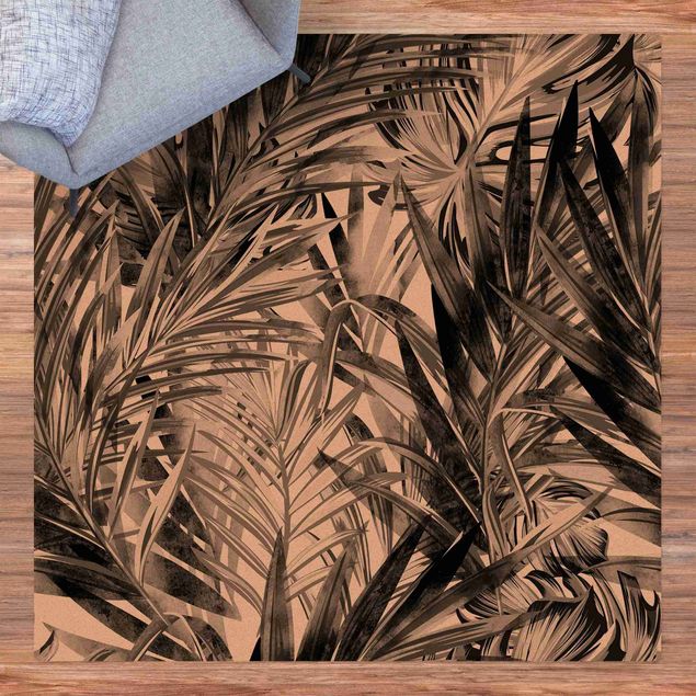 tapis modernes Sous-croissance tropicale noire