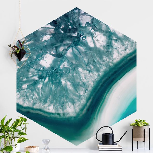 Papier peint pierre naturelle Cristal de Turquoise