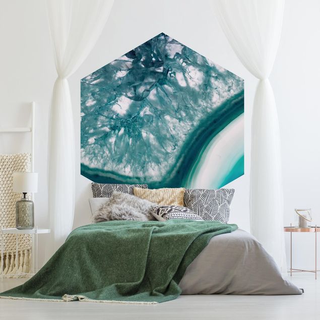 Papier peint moderne Cristal de Turquoise