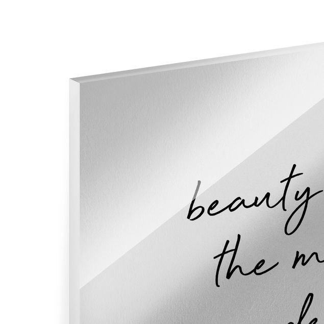 Tableaux en verre magnétique Typographie Citation Beauty Begins