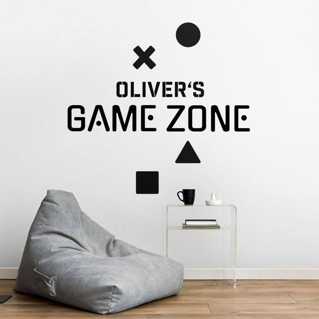 Adhésifs muraux Typography Game Zone With Customised Name