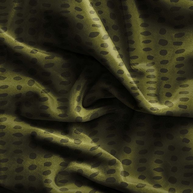 rideaux motifs Unequal Dots Pattern - Olive Green