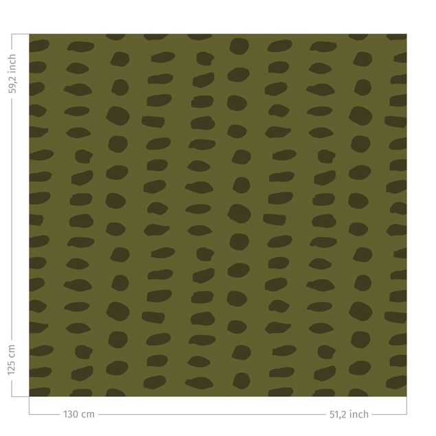 rideaux modernes Unequal Dots Pattern - Olive Green
