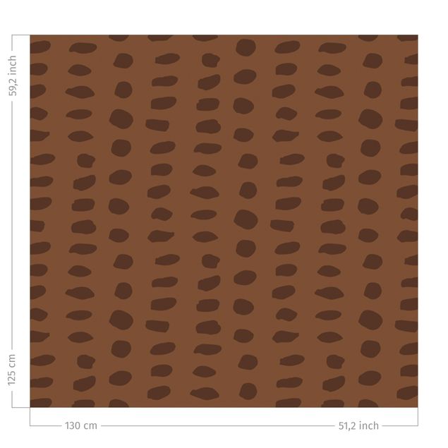 rideaux modernes Unequal Dots Pattern - Fawn Brown