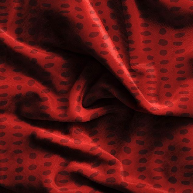 rideau motif Unequal Dots Pattern - Red
