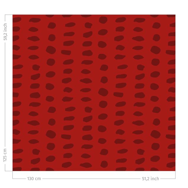 rideaux salon moderne Unequal Dots Pattern - Red