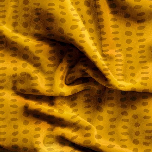 rideaux motifs Unequal Dots Pattern - Warm Yellow