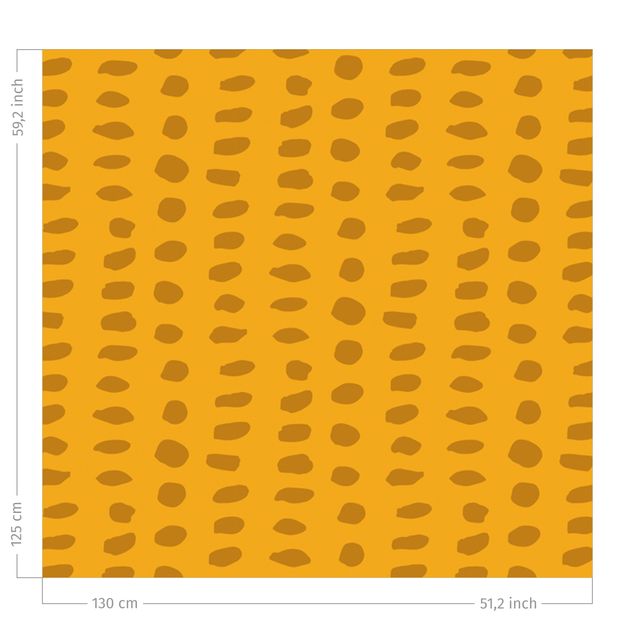 rideaux modernes Unequal Dots Pattern - Warm Yellow