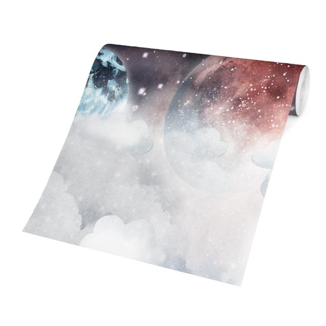 Papier peint panoramique Univers enveloppé de nuages