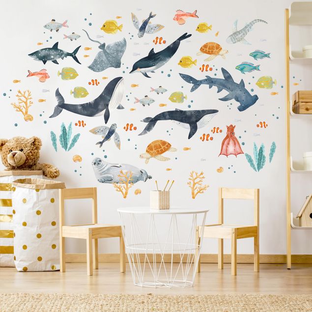 Stickers muraux iles Underwater world with fishes